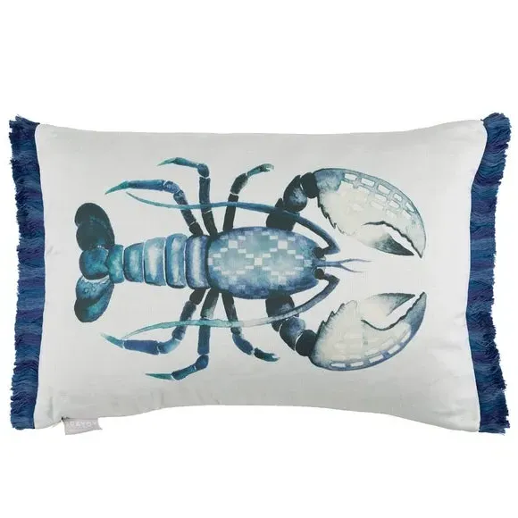 Rectangle Cushion with Zip - Blue, Cotton