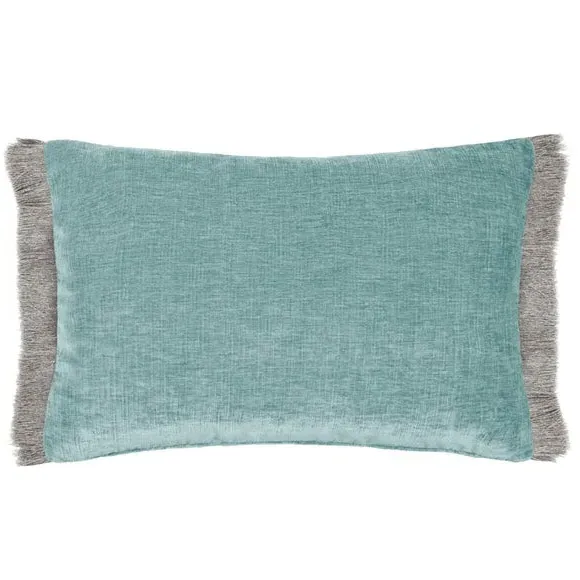 Rectangle Cushion with Zip Closure - Aqua, Polyester