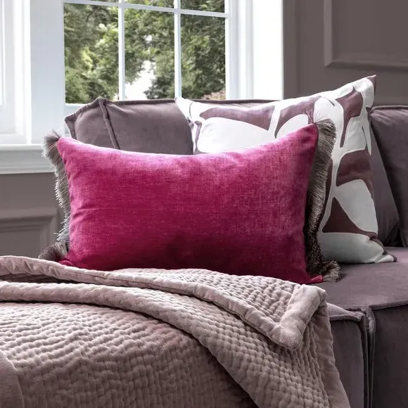 Rectangle Cushion with Zip Closure - Berry, Polyester