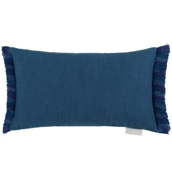 Rectangle Cushion with Zip Closure - Blue, Cotton
