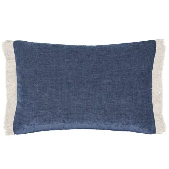 Rectangle Cushion with Zip Closure - Denim, Polyester