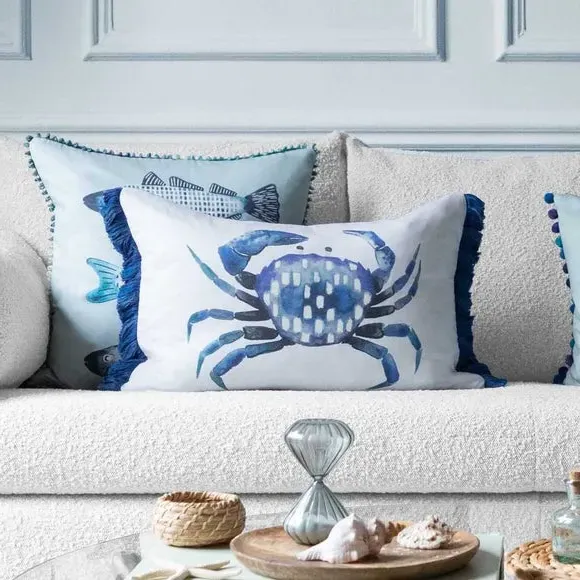 Rectangle Cushion with Zip - Cobalt, Cotton