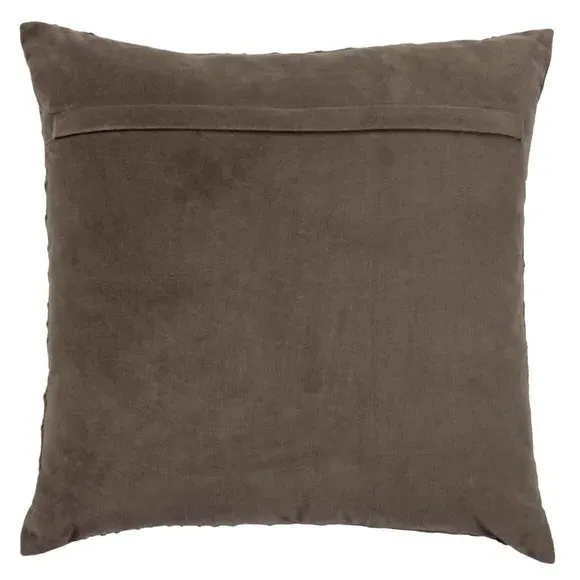 Square Cushion with Embroidery - Iron, Velvet