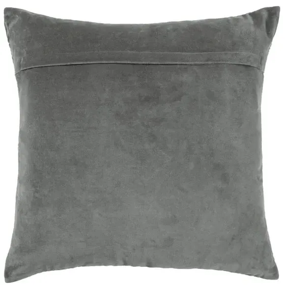 Square Cushion with Embroidery - Steel, Velvet