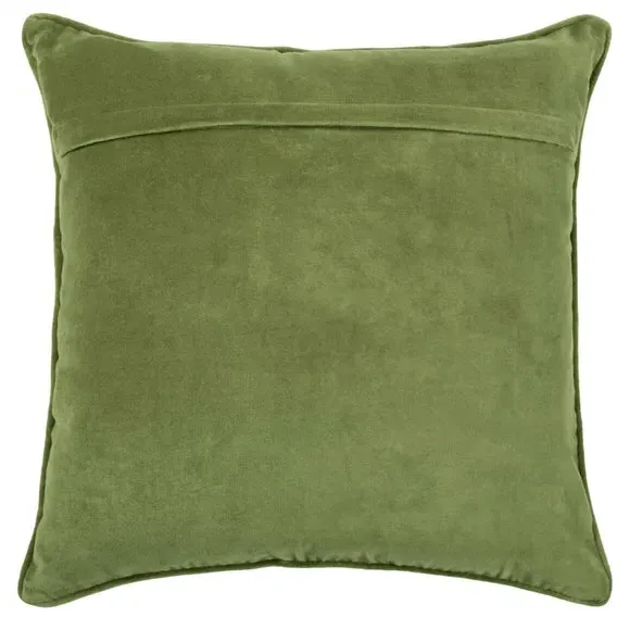 Square Cushion with Floral Print - Sage, Cotton