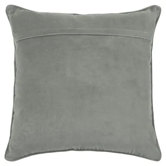 Square Cushion with Floral Print - Steel, Cotton