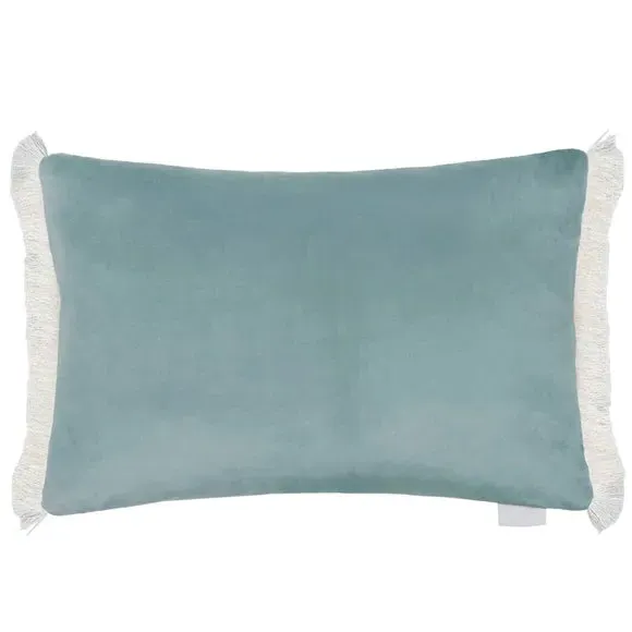 Square Cushion with Zip Closure - Blue, Cotton