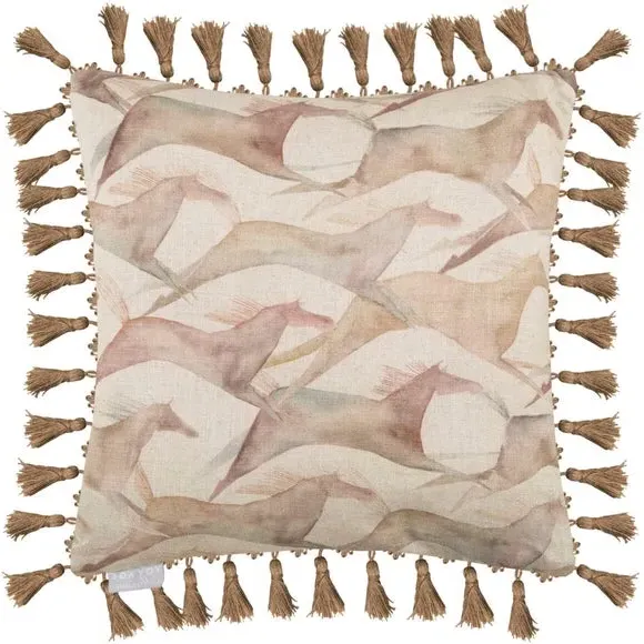 Square Cushion with Zip Closure - Sepia, Velvet