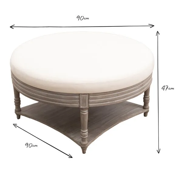 Storage Ottoman with Removable Top - Stone, Fabric