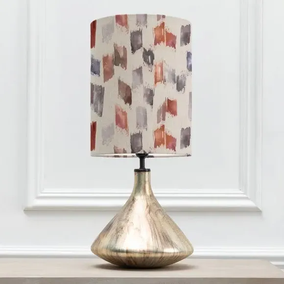 Table Lamp with Patterned Shade - Red, Glass