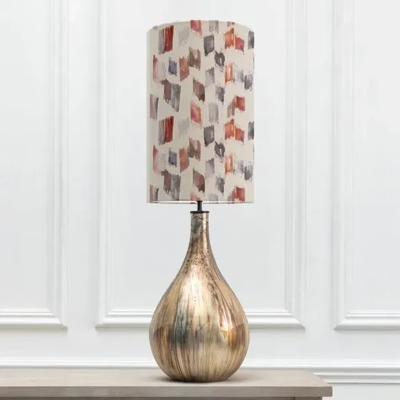 Table Lamp with Patterned Shade - Red, Glass