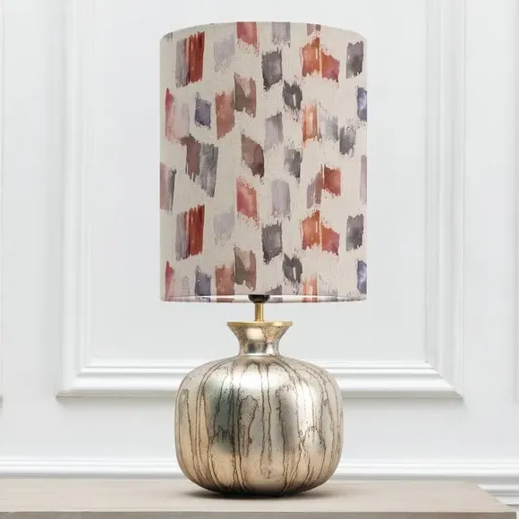 Table Lamp with Patterned Shade - Red, Glass