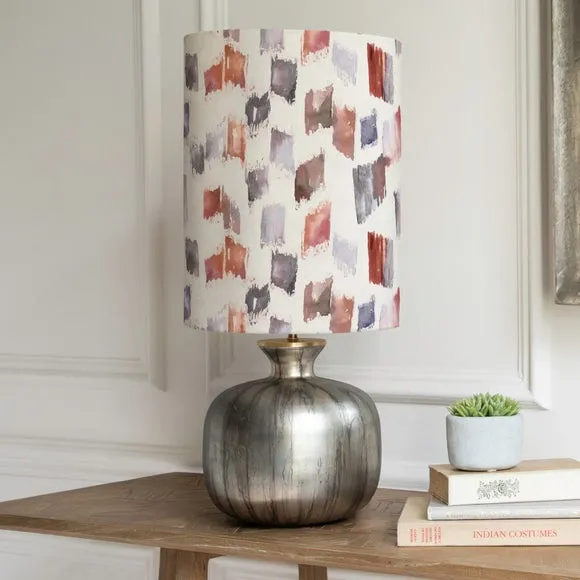 Table Lamp with Patterned Shade - Red, Glass image