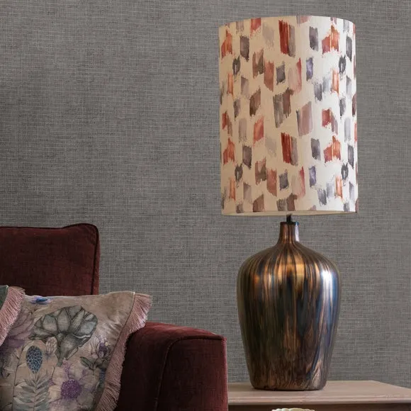 Table Lamp with Patterned Shade - Red, Glass
