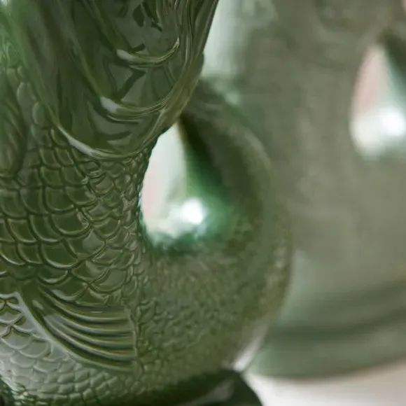 Fish Jug with Glossy Glaze - Forest, Ceramic