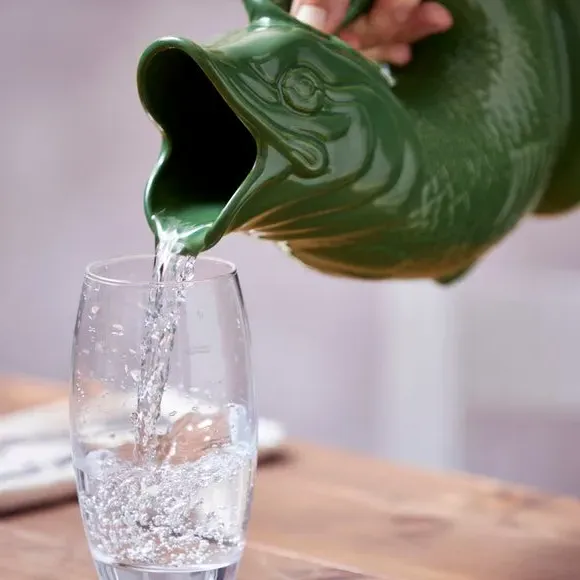 Fish Jug with Glossy Glaze - Forest, Ceramic