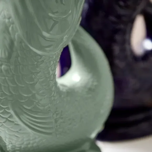 Fish Jug with Glossy Glaze - Sage, Ceramic