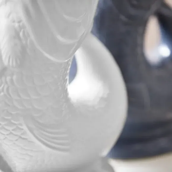 Fish Jug with Glossy Glaze - White, Ceramic