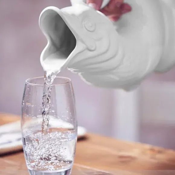 Fish Jug with Glossy Glaze - White, Ceramic