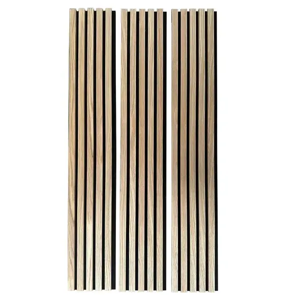 3-Pack Acoustic Slat Panels - Natural, Wood