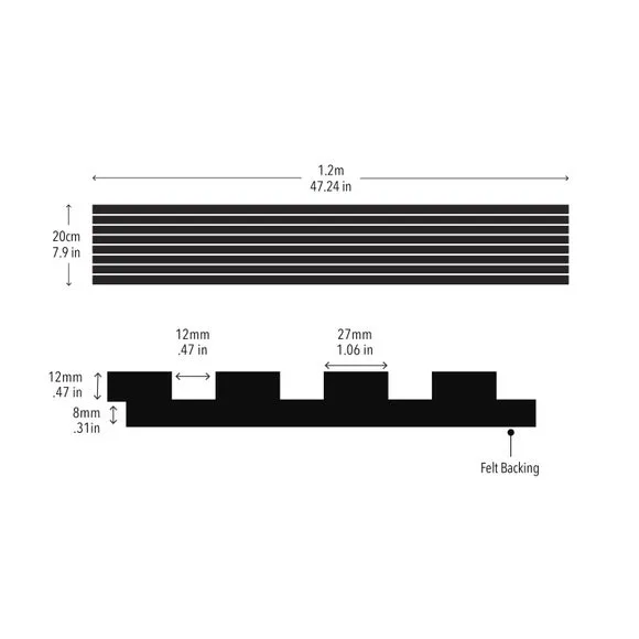3-Pack Acoustic Slat Panels - Natural, Wood