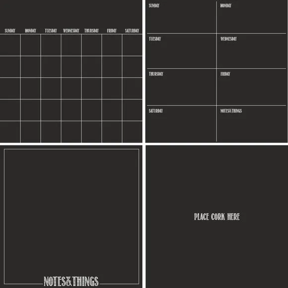4-Piece Chalkboard Set - Black