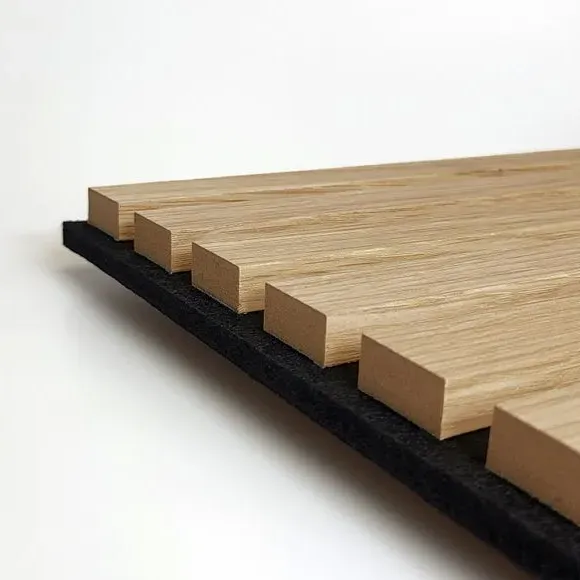 Acoustic Wood Slat Panel Kit - Natural, MDF