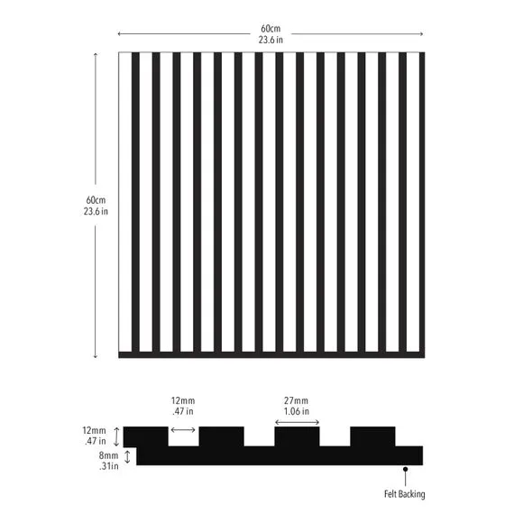 Acoustic Wood Slat Panel Kit - Natural, MDF