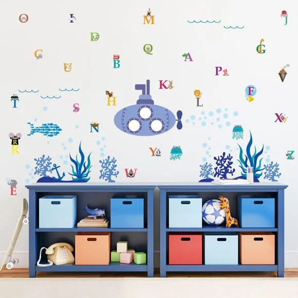 Alphabet Wall Stickers - Multicolor, Vinyl