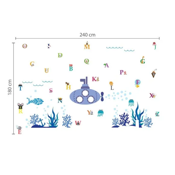 Alphabet Wall Stickers - Multicolor, Vinyl