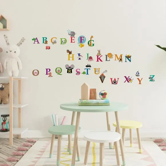Alphabet Wall Stickers - Multicolor, Vinyl image