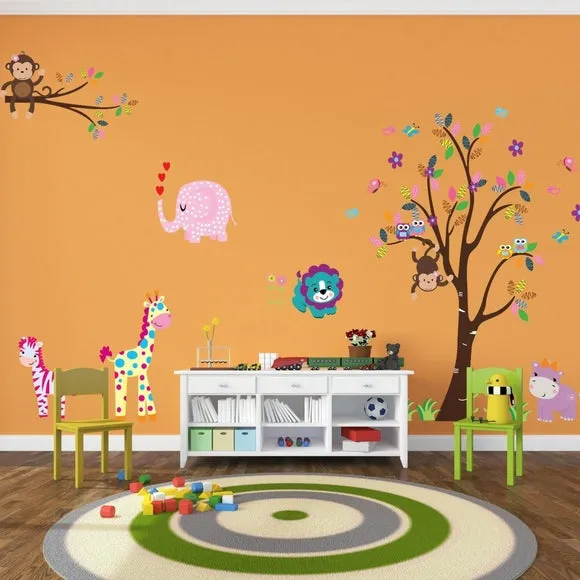 Animal Wall Stickers Set - Multicolor, Vinyl