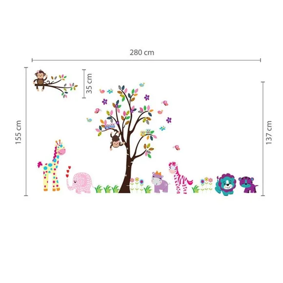 Animal Wall Stickers Set - Multicolor, Vinyl