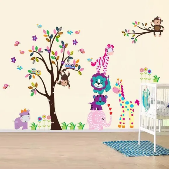 Animal Wall Stickers Set - Multicolor, Vinyl