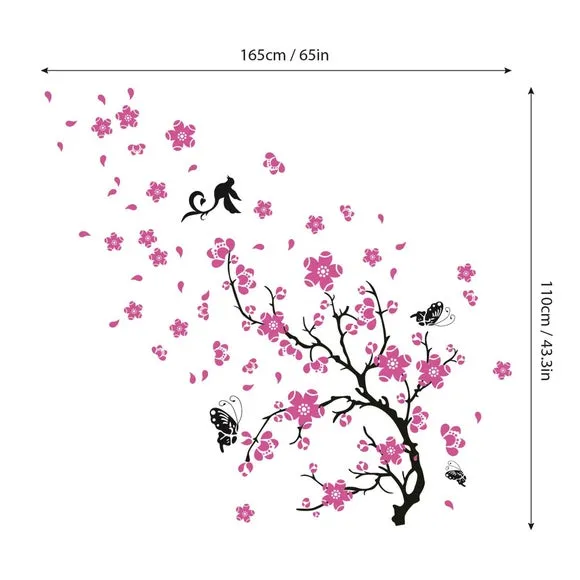 Blossom Tree Wall Stickers - Pink, Vinyl