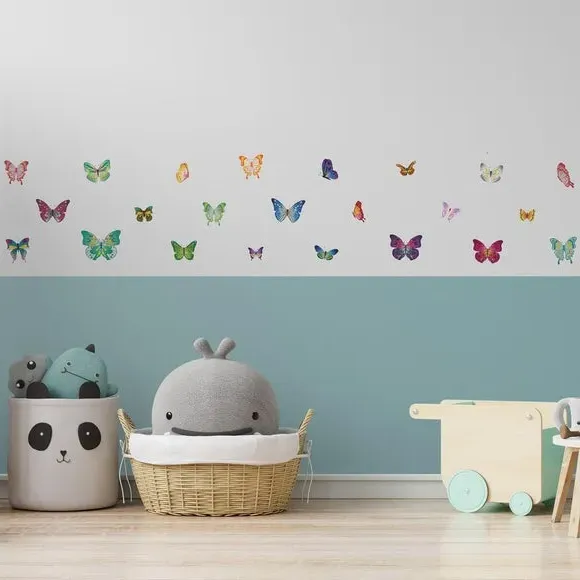 Butterfly Ring Wall Stickers - Multicolor, Vinyl