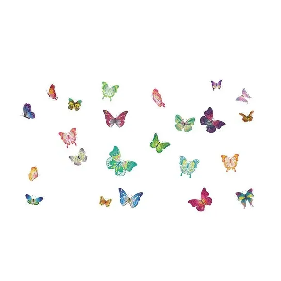 Butterfly Ring Wall Stickers - Multicolor, Vinyl