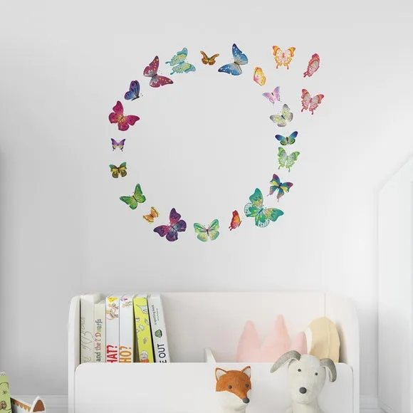 Butterfly Ring Wall Stickers - Multicolor, Vinyl image
