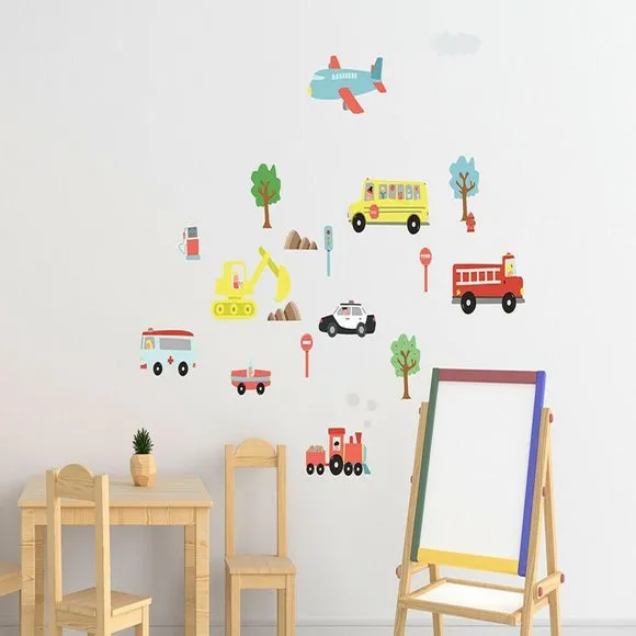 Car Themed Wall Stickers - Multicolor, Vinyl