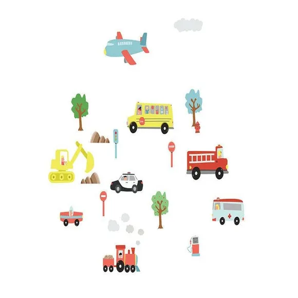 Car Themed Wall Stickers - Multicolor, Vinyl