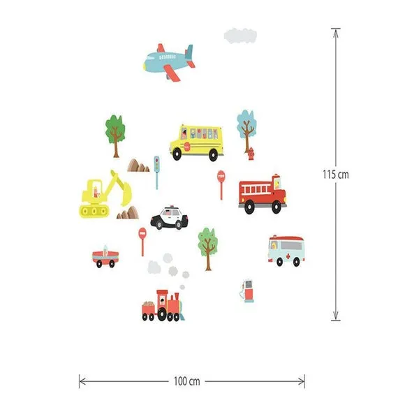Car Themed Wall Stickers - Multicolor, Vinyl