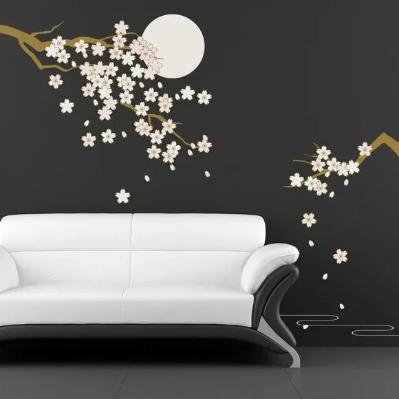 Cherry Blossom Wall Sticker - Multicolor, Vinyl