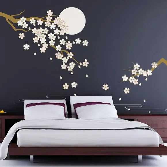 Cherry Blossom Wall Sticker - Multicolor, Vinyl