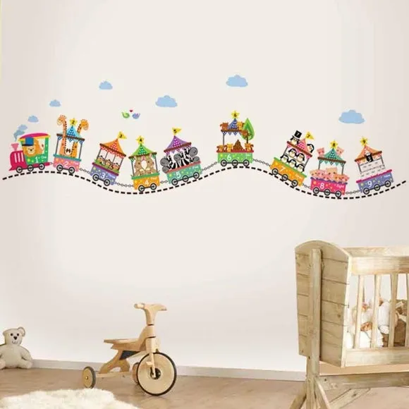 Circus Numbers Wall Stickers - Multicolor, Vinyl