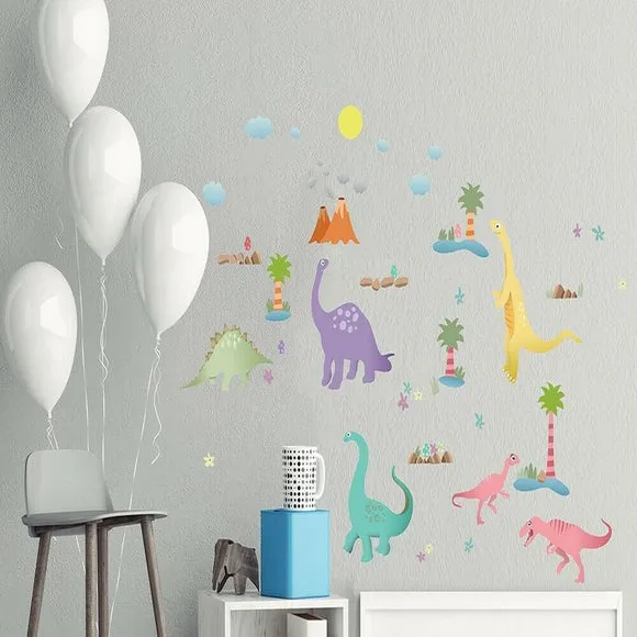 Dinosaur Wall Stickers - Multicolor, Vinyl
