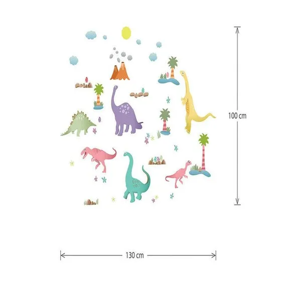 Dinosaur Wall Stickers - Multicolor, Vinyl
