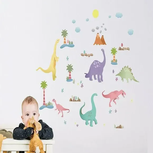 Dinosaur Wall Stickers - Multicolor, Vinyl