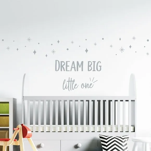 Dream Big Wall Sticker - Grey, Vinyl