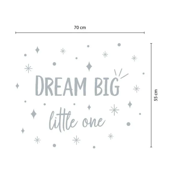 Dream Big Wall Sticker - Grey, Vinyl