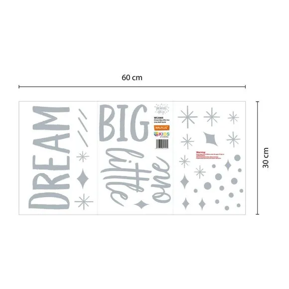 Dream Big Wall Sticker - Grey, Vinyl
